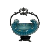Victorian Turquoise Glass Bride’s Basket