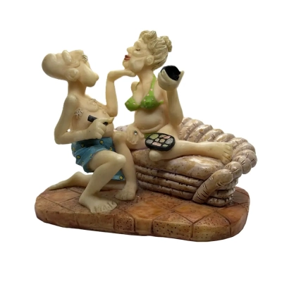 Vintage Ceramic Beach Loungers Figurine