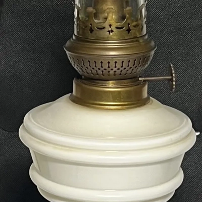 1930s Royal Zanzara Opaline Dutch Oil Lamp