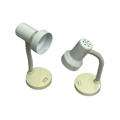 1970s White Gooseneck Desk Lamp