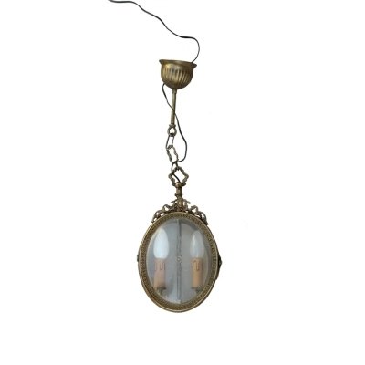 Antique Oval Brass Pendant Lamp