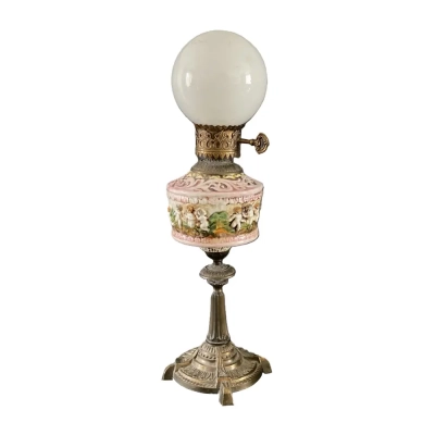 Antique Neoclassical Porcelain/Bronze Table Lamp