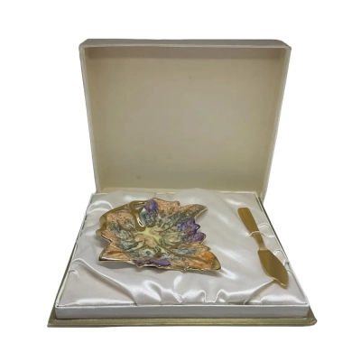 Artisanal Autumn Leaf Porcelain Serving Set