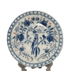 Blue Porcelain Plate With Porched Bird