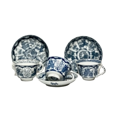 Blue White Porcelain Teacup Set