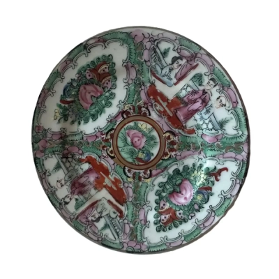 Chinese Famille Rose Medallion Plate, Qianlong Mark