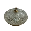 German Diamond-Cut Glass Ceiling Lamp with Brass Accents