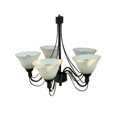 Modern Gothic Chandelier With Frosted Glass Shades
