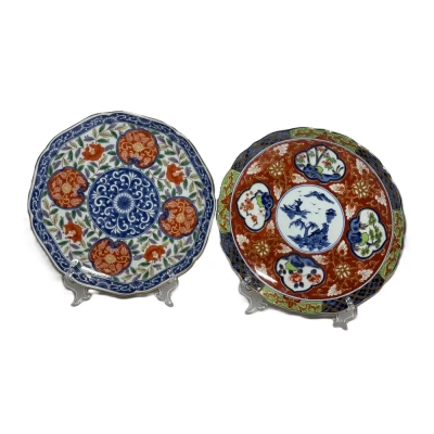 Pair Of Japanese Imari Porcelain Plates