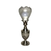 Sterling Silver Mood Lamp with Frosted Floral Shade