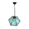 Tiffany-Style Lamp with Mint & Aqua Stained Glass