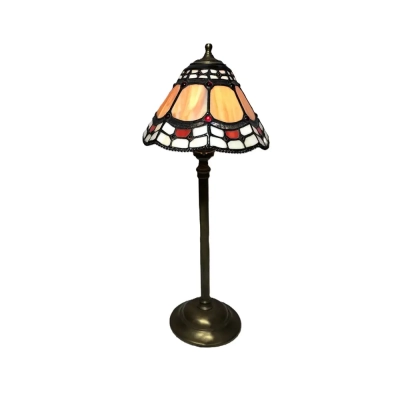 Vintage Tiffany-Style Amber Accented Lamp