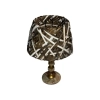 Artisanal Woven Wood Table Lamp With Marble Base