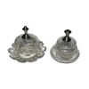 Crystal & Silver Matching Butter Dish & Bonbonnière